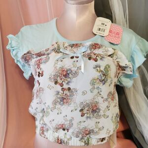 Angelic Pretty Disney Top Women's Small Blue Minnie Daisy Lolita Jfashion Blouse